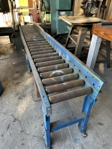 W.F. WELLS HORIZONTAL BAND SAW, MODEL F-16-2, S/N A3480-F11819, W/ 10' OF 14" ROLLER CONVEYOR-387