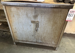 2-DOOR WORKTOP STORAGE CABINET, 3' X 2' X 35" HT, CONTENTS NOT INCLUDED-481