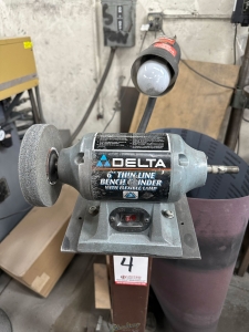DELTA 6inch THIN LINE BENCH GRINDER ON PEDESTAL MODEL 23 665 S N 9838-4