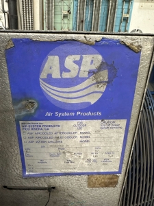 AIR SYSTEM PRODUCTS AIRCOOLED AFTERCOOLER MODEL A3H S N B8585802 59-15