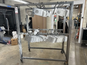 LOT   (3) SPRAY BOOTH RACKS ON CASTERS 5 ft X 30inch-21