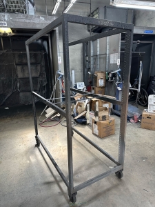 LOT   (3) SPRAY BOOTH RACKS ON CASTERS 5 ft X 30inch-21