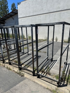 LOT   (3) SPRAY BOOTH RACKS ON CASTERS 5 ft X 30inch-22