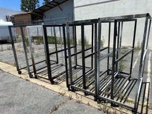 LOT   (4) SPRAY BOOTH RACKS ON CASTERS 5 ft X 30inch-23