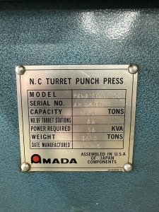 1985 AMADA TURRET PUNCH PRESS MODEL PEGA 345 KING 30 TON 58 STATION 40inch X 50inch SHEET SIZE THICK TURRET BALL TABLE FANUC P 6M CNC CONTROL UNISORB VIBRATION ISOLATION PADS NEW CLUTCH AND BRAKE INSTALLED APPROX. 1 YEAR AGO S N AK450018-31