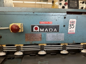 AMADA SHEAR MODEL M 1232 1 8inch X 4 ft CAPACITY 27inch SQUARING ARM S N 1230914-35