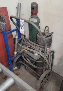 LOT   OXY ACETYLENE CART W  TANKS TORCH REGULATORS-45
