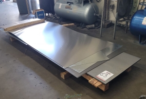 LOT   PALLET OF (13) 3 ft X 12 ft X 18 GA. COLD ROLLED STEEL SHEET PLUS MISC. SHEETS AND REMNANTS ON TOP-63