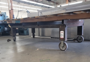 HEAVY DUTY MATERIAL CART FOR OVERSIZED PALLETS OF SHEET STOCK 90inch X 50inch CONTENTS NOT INCLUDED-86