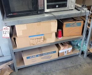 METAL TABLE 4 ft X 16inch X 3 ft HT CONTENTS NOT INCLUDED-123