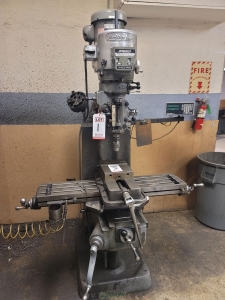 BRIDGEPORT-BRIDGEPORT VERTICAL MILL, ACU-RITE DRO, S/N BR260650, J-HEAD S/N J286371-1