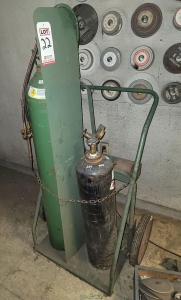 LOT - OXY-ACETYLENE TORCH CART W/ BOTH CYLINDERS, VICTOR TORCH-22