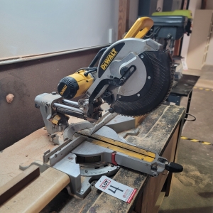 DEWALT 12" DOUBLE BEVEL SLIDING COMPOUND MITER SAW, MODEL DWS780, S/N 560387, WITH OR WITHOUT WOOD BENCH-4