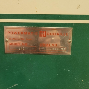 POWERMATIC BAND SAW, MODEL 141, 14" THROAT, 15" X 15" CAST TABLE, 115V, SINGLE PHASE, 1/2" X 96" BLADE, S/N 7841198-12