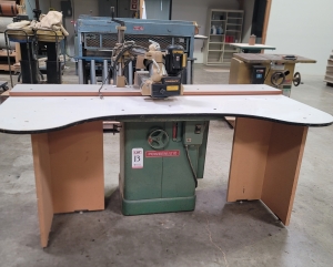 POWERMATIC WOOD SHAPER, MODEL 26, 5 HP, S/N 926117, W/ POWERMATIC PF3-JR POWER FEEDER, S/N 14030030030-13