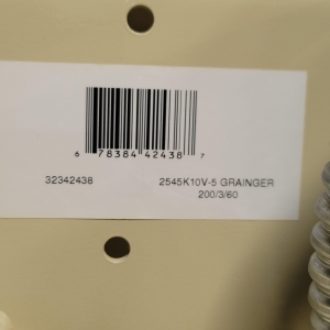 INGERSOLL RAND 2-STAGE AIR COMPRESSOR, MODEL 2545K10V-5, 10 HP, 230V, 3-PHASE, 120-GALLON TANK, 175 PSI MAX PRESSURE, S/N CBV482462-26