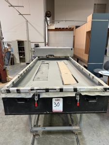 CUSTOM MADE THERMOFORMER VACUUM PRESS, 52" X 127" AIR TABLE, TRACK-30