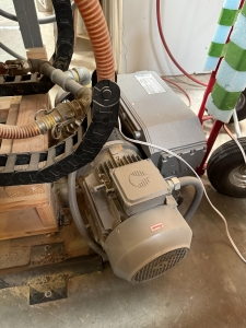 CUSTOM MADE THERMOFORMER VACUUM PRESS, 52" X 127" AIR TABLE, TRACK-30