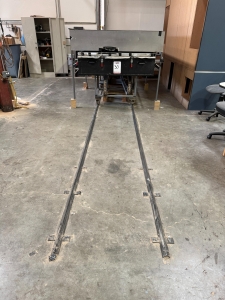 CUSTOM MADE THERMOFORMER VACUUM PRESS, 52" X 127" AIR TABLE, TRACK-30