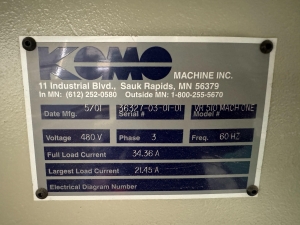 2001 KOMO CNC ROUTER, MODEL VR 510 MACH ONE, GE FANUC SERIES 210i-M CONTROL, 5' X 10' VACUUM TABLE, 8-STATION TOOL CHANGER, S/N 36327-03-01-01-33