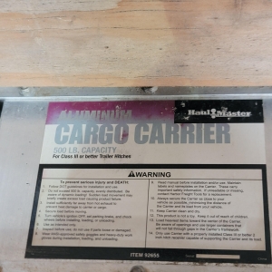HAUL MASTER ALUMINUM CARGO CARRIER, 500 LB CAPACITY, FOR TRAILER HITCHES, 47-1/2" X 20-1/2" CARGO AREA-40