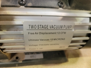 MASTERCOOL TWO STAGE VACUUM PUMP, 1 HP, 12 CFM, S/N 562030-90A
