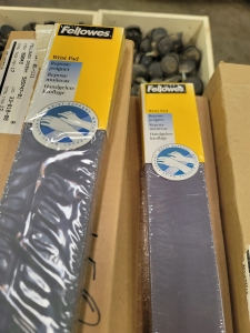 LOT - APPROX. (150) KEYBOARD WRIST PADS, SILVER-116