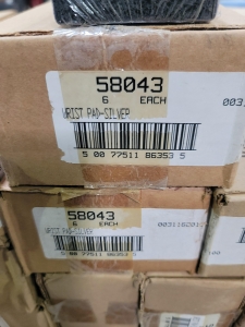 LOT - APPROX. (150) KEYBOARD WRIST PADS, SILVER-116