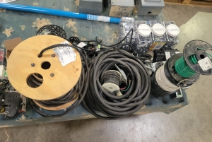 LOT - ELECTRICAL RECEPTACLES & SUPPLIES, WIRE, BREAKERS, CONDUIT-117