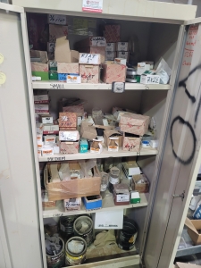 2-DOOR STORAGE CABINET, W/ CONTENTS: MISC. HARDWARE-132