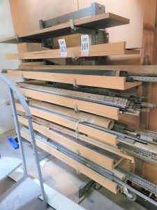 CANTILEVER MATERIAL RACK, 3' X 20" X 76" HT, CONTENTS NOT INCLUDED-164