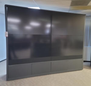 VIDEO WALL CABINET W/ (4) HIGH RESOLUTION 70" CLARITY VIDEO CUBES, COLOR: WROUGHT IRON-174