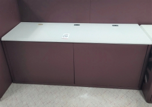 STORAGE CREDENZA, COLOR: GRANITE & SANGRIA, DIM: 72"W X 30"D X 30"T, CONTENTS NOT INCLUDED-194