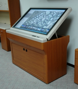 PRESENTATION & MAP TABLE W/ MOTORIZED 55" TOUCH SCREEN & COMPUTER-198