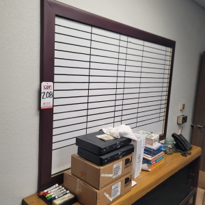 MARKER BOARD W/ MARKERS & ERASER, COLOR: SANGRIA, DIM: 45"L X 64"H-208