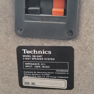 LOT - (2) 3-WAY SPEAKERS, TECHNICS SB-S407-212