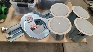 LOT - (4) TANNOY FLUSH-MOUNT SPEAKERS, MODEL CMS501BM, W/ HANGERS-228