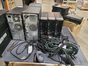 LOT - (5) TOWER COMPUTERS AND (2) KEYBOARDS-253
