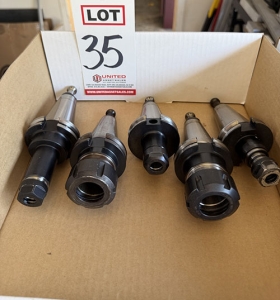 LOT - (5) CAT 40 COLLET TOOL HOLDERS-35