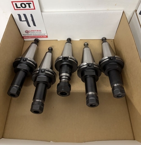 LOT - (5) CAT 40 COLLET TOOL HOLDERS-41