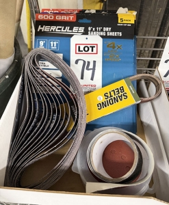 LOT - SANDING BELTS AND SHEETS-74