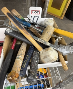 LOT - ASSORTED HAMMERS AND HACKSAW-77