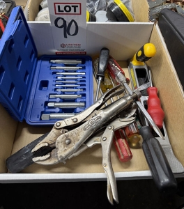 LOT - TAP EXTRACTOR SET AND ASSORTED HAND TOOLS-90