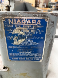 NIAGARA 48-F FOOT SHEAR, CAPACITY: 48" X 16 GAUGE MILD STEEL-16