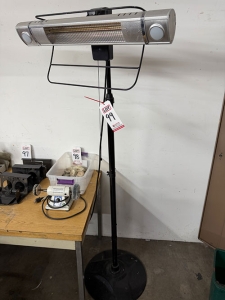 ELECTRIC INFRARED PATIO HEATER, 1500 WATT, W/ SIDELIGHTS, PEDESTAL-99