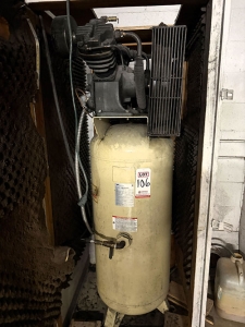 INGERSOLL RAND 5 HP AIR COMPRESSOR, MODEL 2340L5-V, 200 CFM, 60-GALLON TANK, S/N CBV201625-106