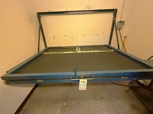 VACUUM TABLE W/ EXPOSURE LAMP, TABLE MEASURES 79" X 62", OLEC OLITE AL-53 UV PRINTING LAMP & POWER SUPPLY-118