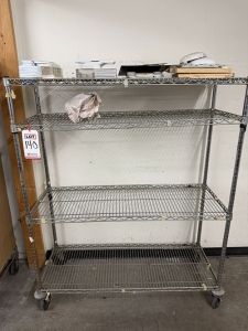 METRO WIRE SHELF CART, 4' X 18" X 5' HT, CONTENTS NOT INCLUDED-140