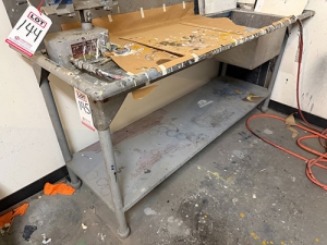STAINLESS STEEL PREP TABLE W/ SINK, 6' X 28", 34" COUNTER HT-145