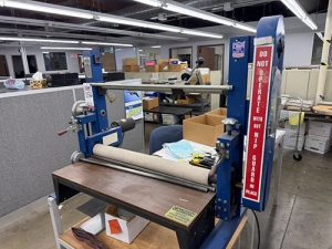 WESCO ROTARY LAMINATOR & PRE-MASK APPLICATOR, MODEL F-30-P, S/N 1-177-98, (OUT OF SERVICE/MISSING CONTROLS)-156